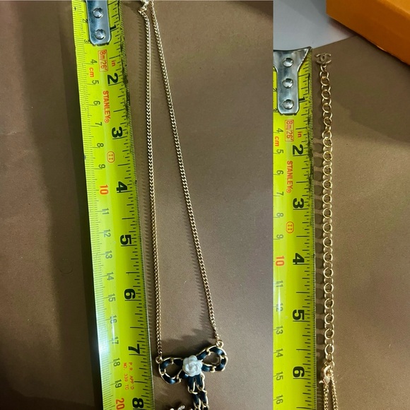 🔥Rare🔥Chain CC Bow Necklace Black Lambskin/Gold - Picture 11 of 11